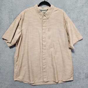 Hobbs Creek Mens Short Sleeve Button‎ Down Vented Fishing Shirt 3XL Beige